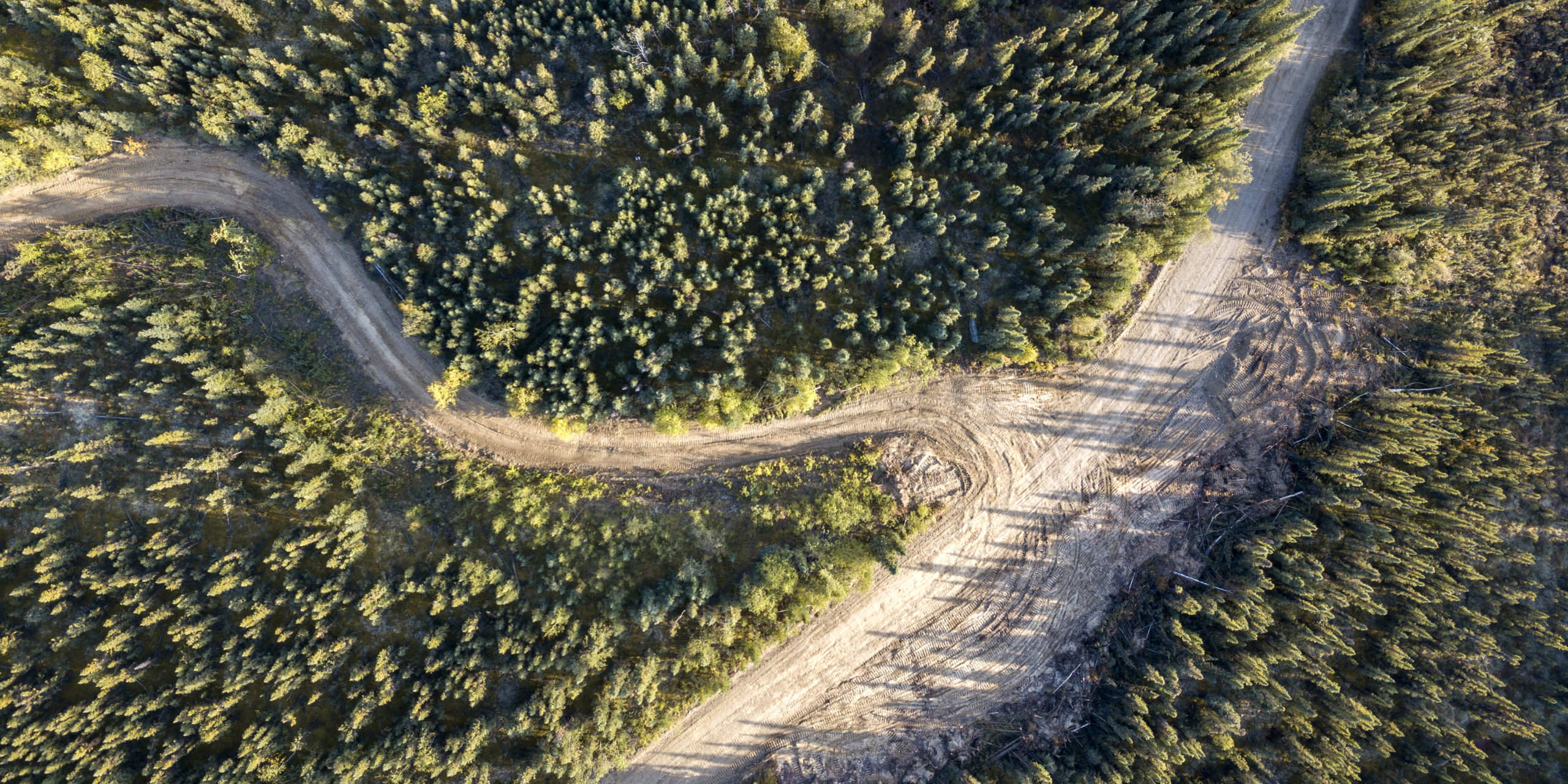 McQuesten Lake Road from the sky