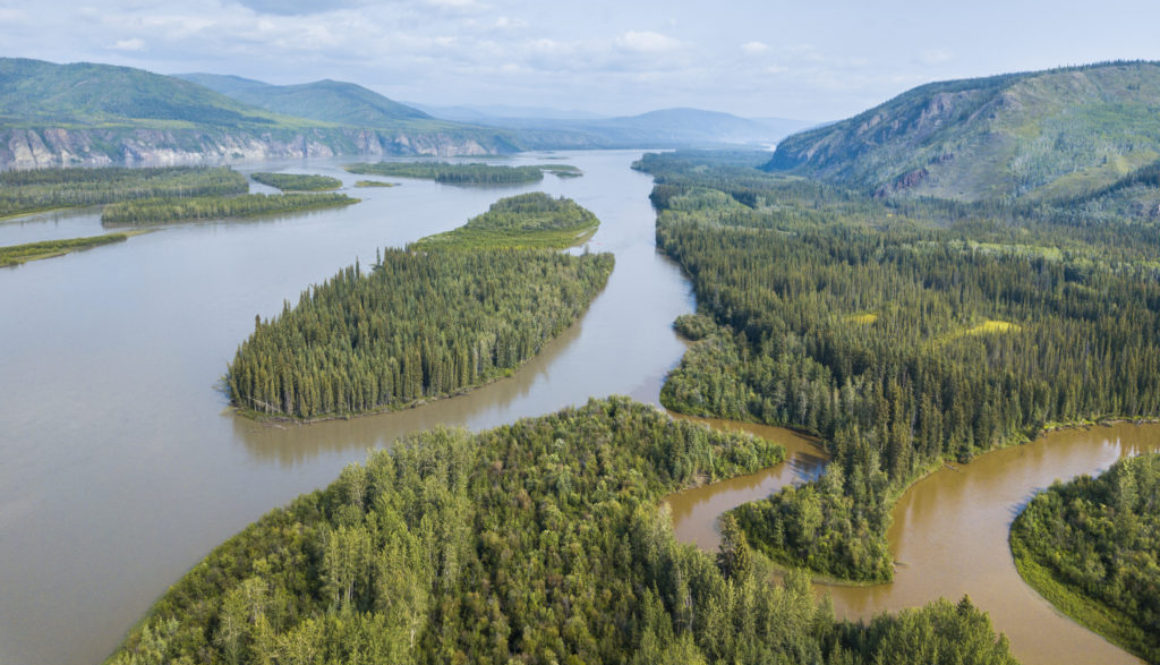 The confluence of the Indian and Yukon Rivers