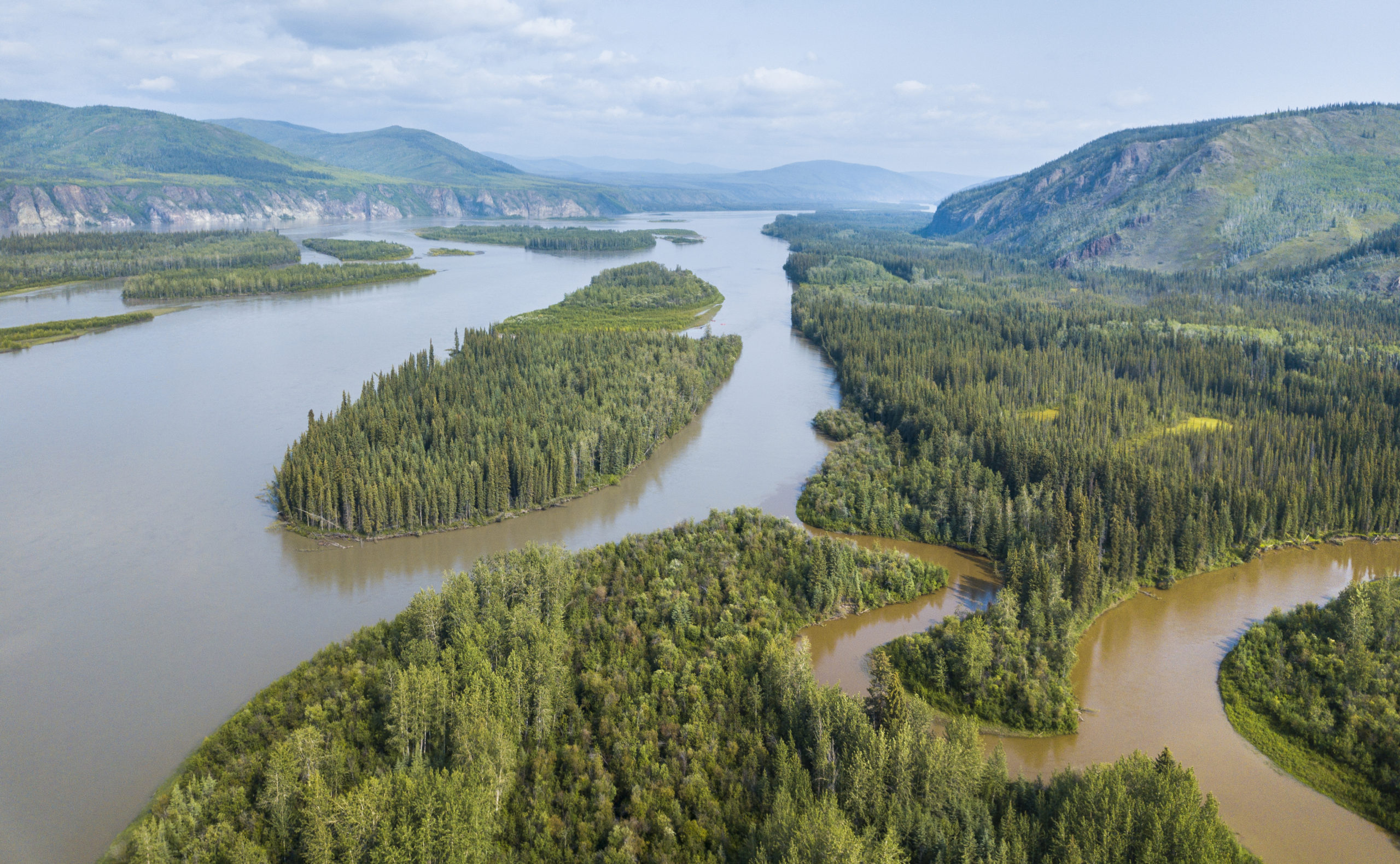 The confluence of the Indian and Yukon Rivers