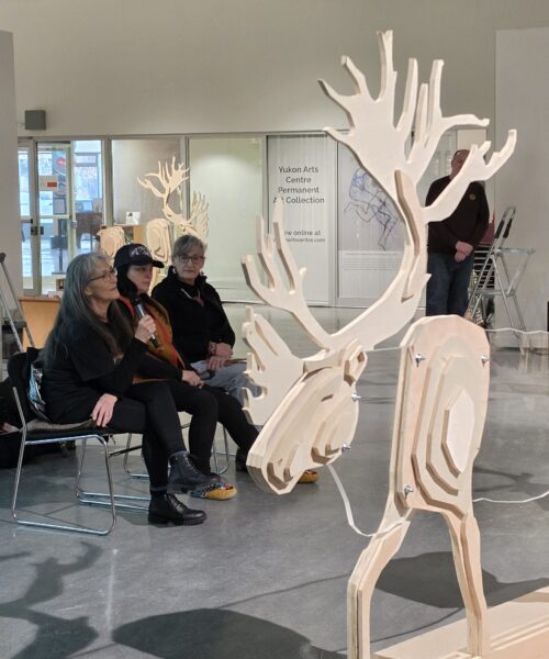Featured Vuntut Gwitchin speakers (left to right) included Norma Kassi, Debra-Leigh Reti, and Shirlee Frost.